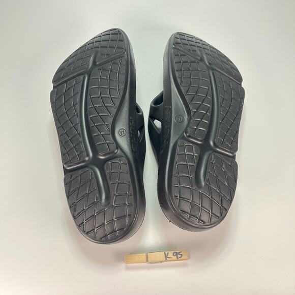 OOFOS OOriginal Hurley Black Lightweight Slip On Recovery Sandals Men's Size 11 - Picture 8 of 8